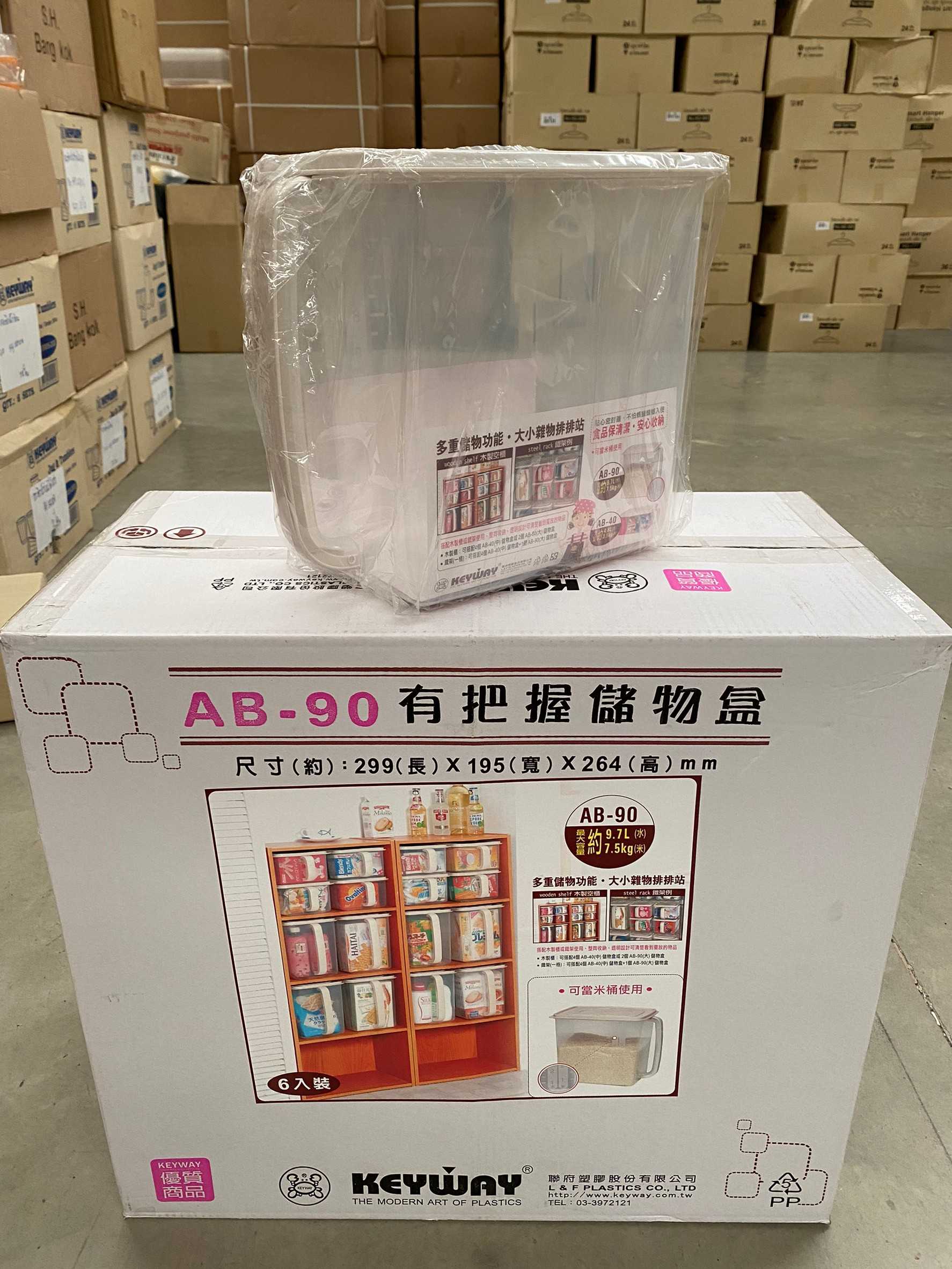กล่องอเนกประสงค์ฝาปิด+มีหูจับ AB-90 บรรจุ 6ใบ/ลัง