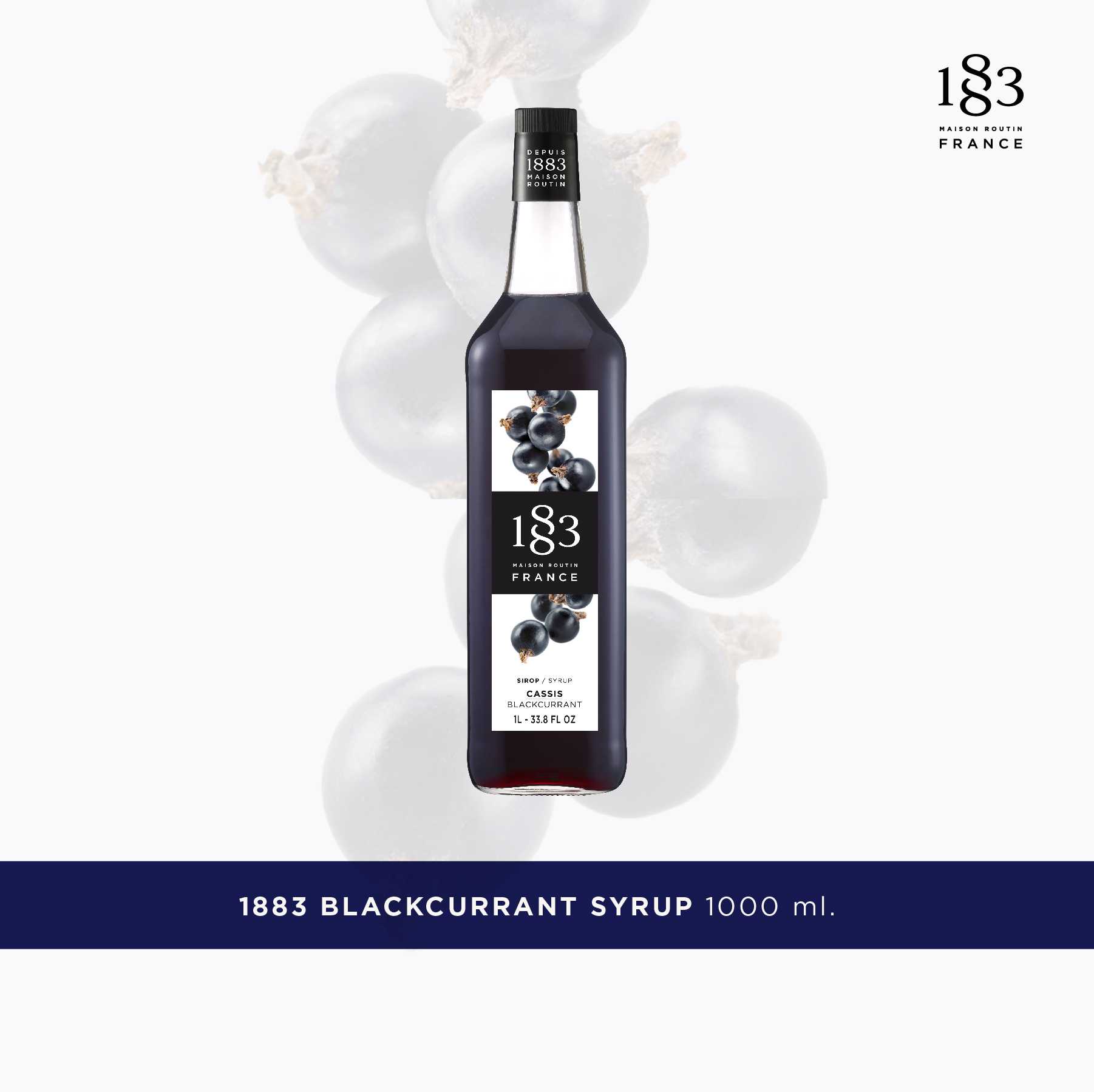 1883 BLACKCURRANT  FLAVORED SYRUP 1000 ml.