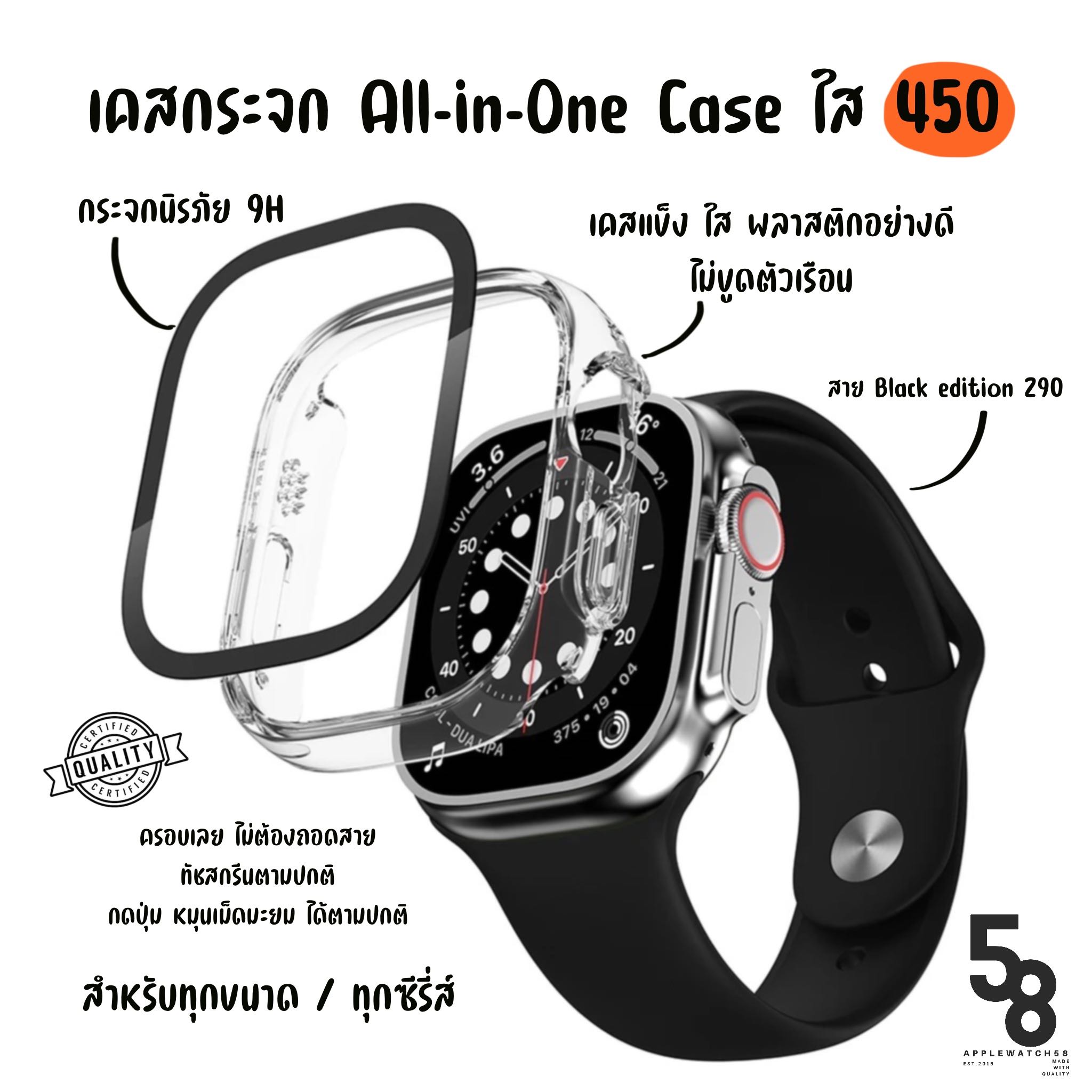 เคสใส แบบมีกระจก All in one ใส แข็ง ไม่ขูดตัวเรือน