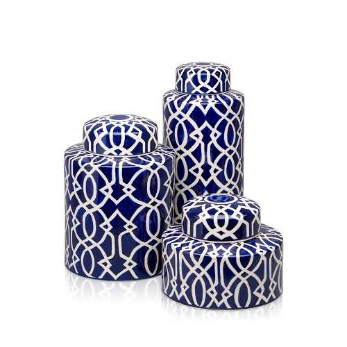 Ginger Jar Size M Art Nouveau Glass Pattern