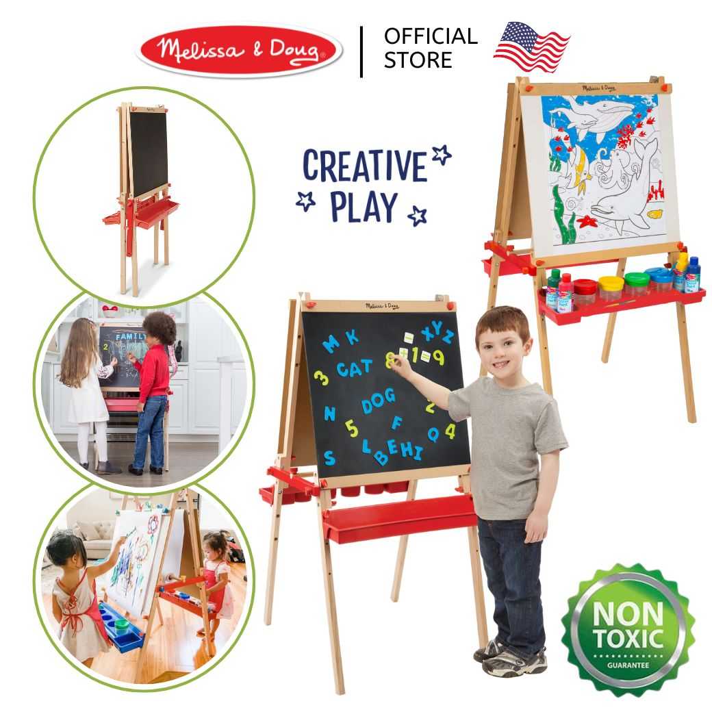 (ของแท้ USA) กระดานวาดเขียน ความสูงปรับได้ กระดานดำ ไวท์บอร์ด แม่เหล็ก Melissa & Doug Easel 9336