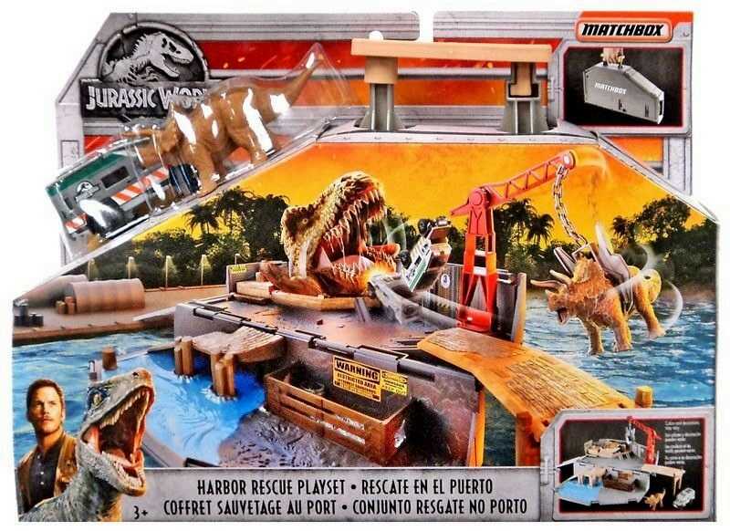 Jurassic World Matchbox Harbor Rescue Playset (FMY53-FMY55)