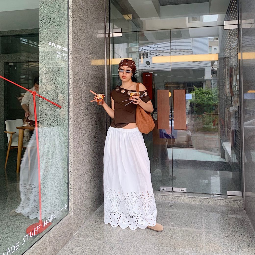 Cutwork broderie skirt