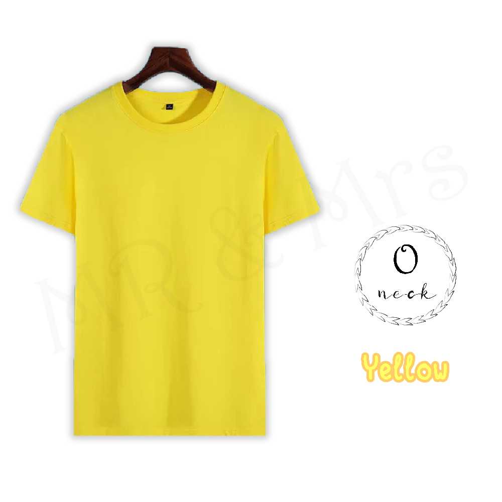 เสื้อยืดสีพื้น เสื้อคอกลม เสื้อยืดคอกลม T-Shirt ผ้าCotton (สีเหลือง)