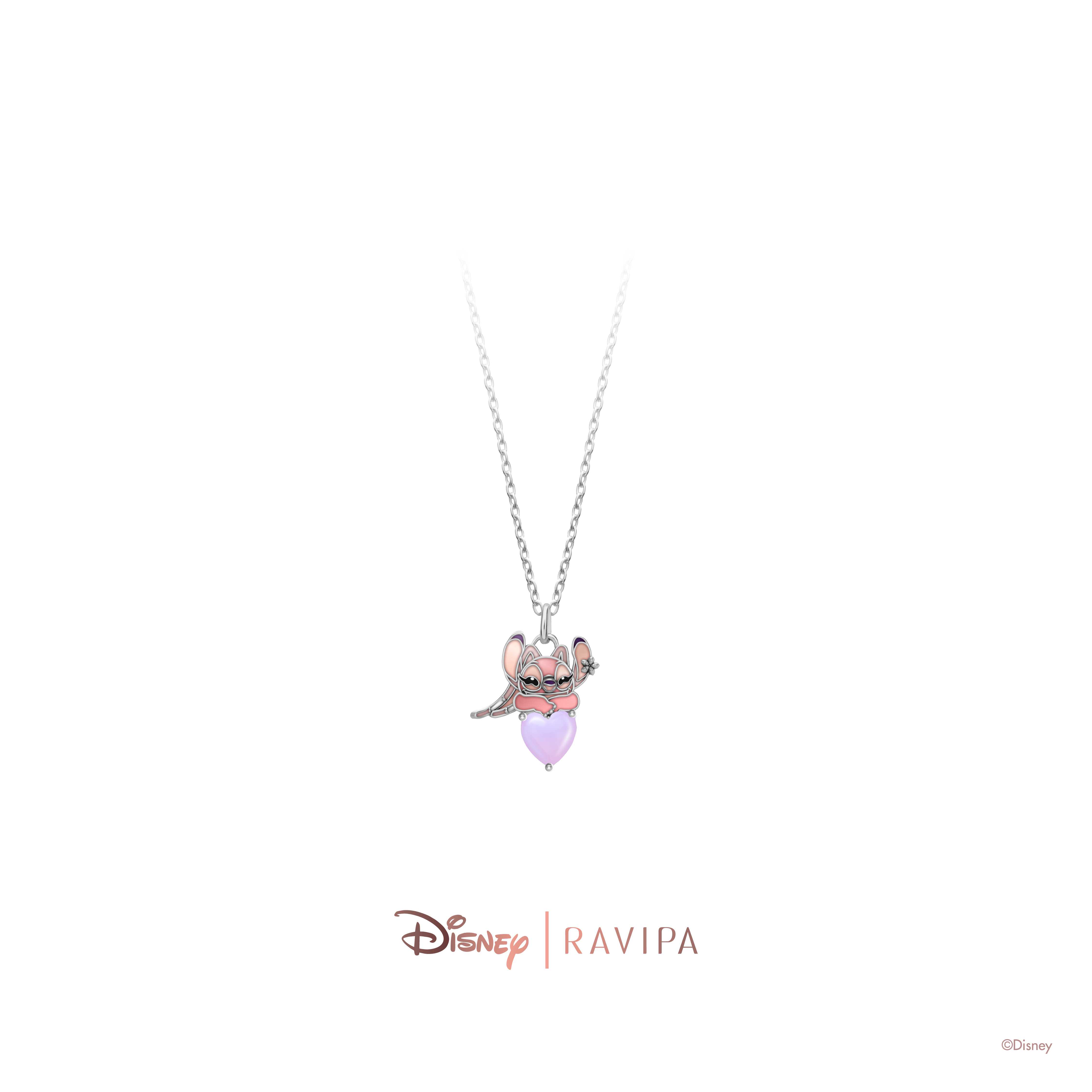 RAVIPA Disney Stitch Angel and Cherry Quartz Necklace - สร้อยคอ