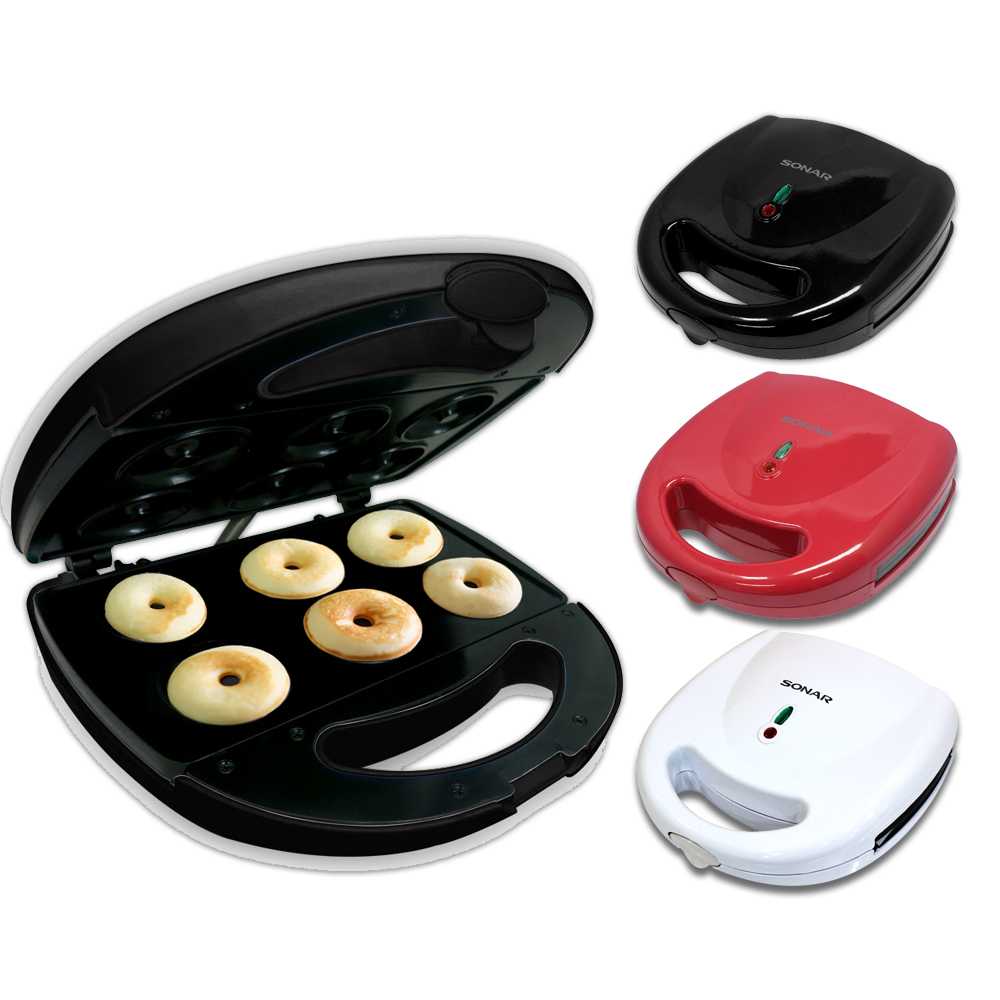 เครื่องทำโดนัทจิ๋ว 6 ชิ้น  มินิโดนัท โดนัท เบเกอร์รี่ เตาอบโดนัท รุ่น DM-007 (ดำ,แดง,ขาว)