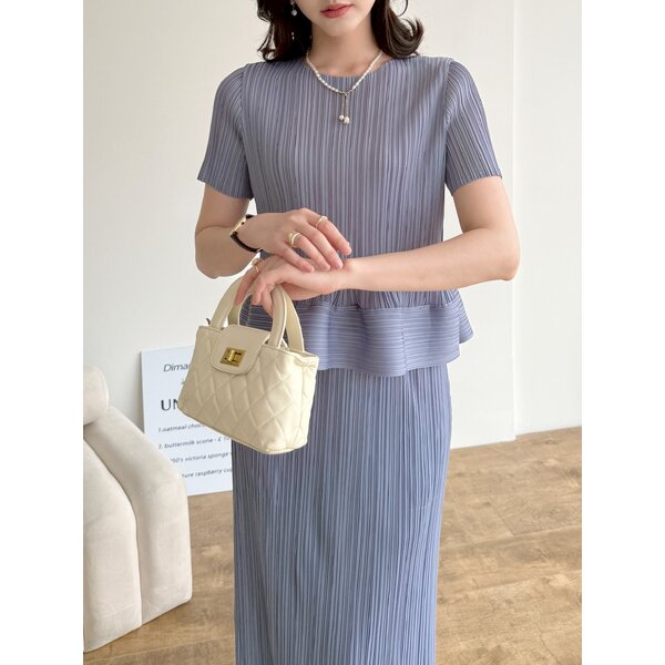 2MUAY รุ่น GJO11172P เสื้ออัดพลีท SHORT SLEEVE RIPPLE PLEATED TOP 10 สี FREE SIZE
