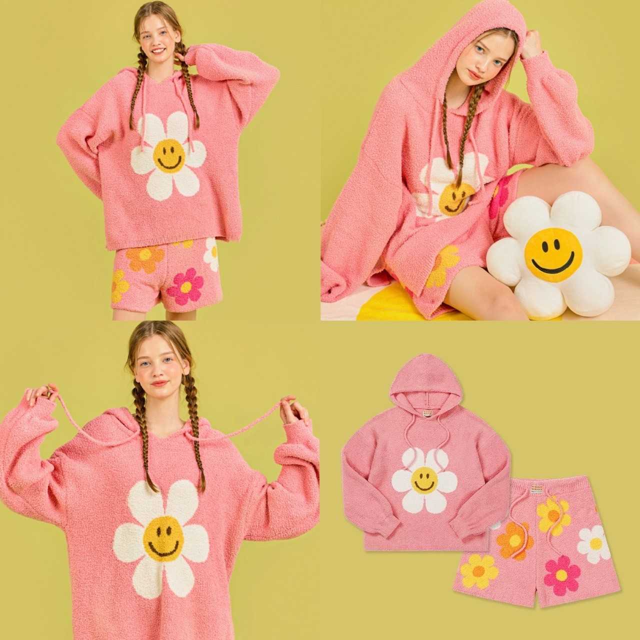 🌈 Wiggle Wiggle แท้ 100% เซตชุดนอน Hood Pajama Set ชุดเซตน่ารัก เสื้อ + กางเกง Find Your Flower