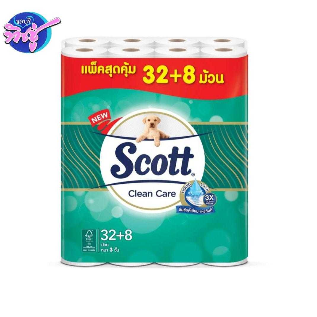 กระดาษชำระ Scott Clean Care 32+8 (ม้วน) แพ็ค