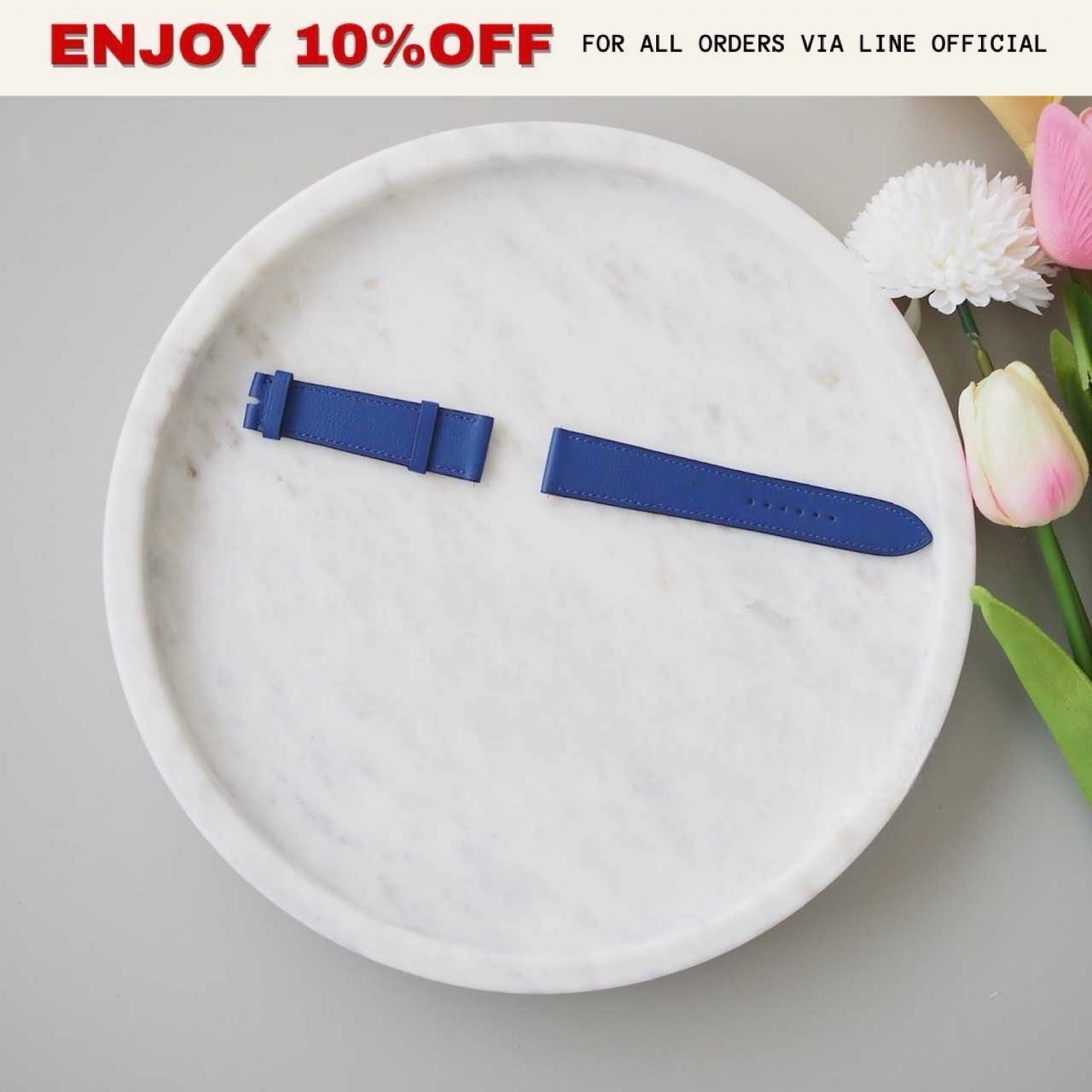 NEW! HERMES Watch Strap For H-Hour MM Blue E | ACC
