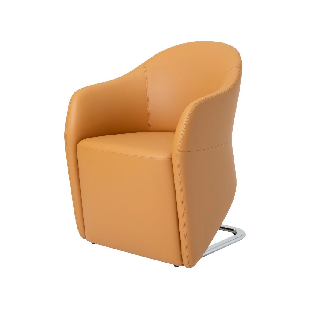 Modernform เก้าอี้ ARCHINI รุ่น STALACTITE ขาเหล็ก เบาะและพนักพิงหุ้มหนังเทียม