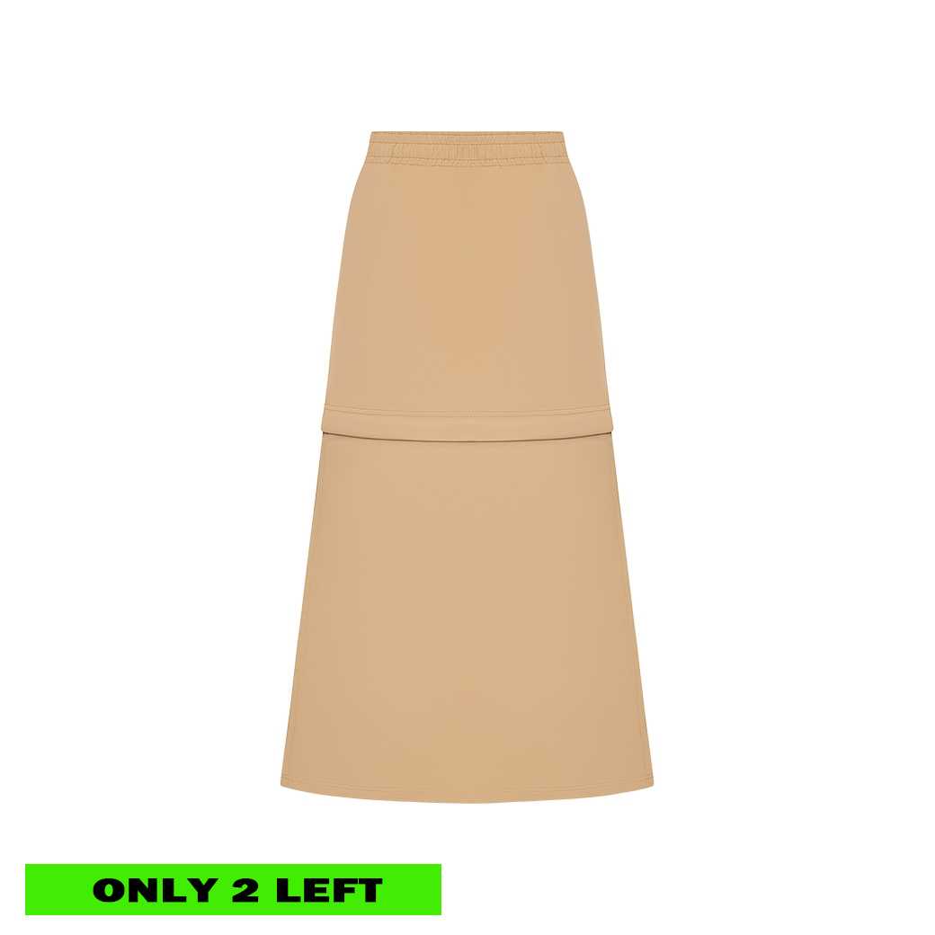 NYLON DETACHABLE SKIRT - BROWN