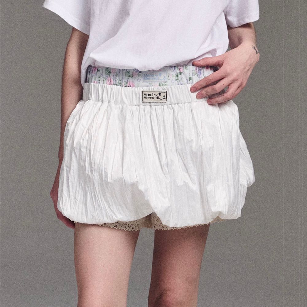 (pre,รวมส่ง) BALLOON MINI SKIRT CRINKLED /Mardi mercredi 