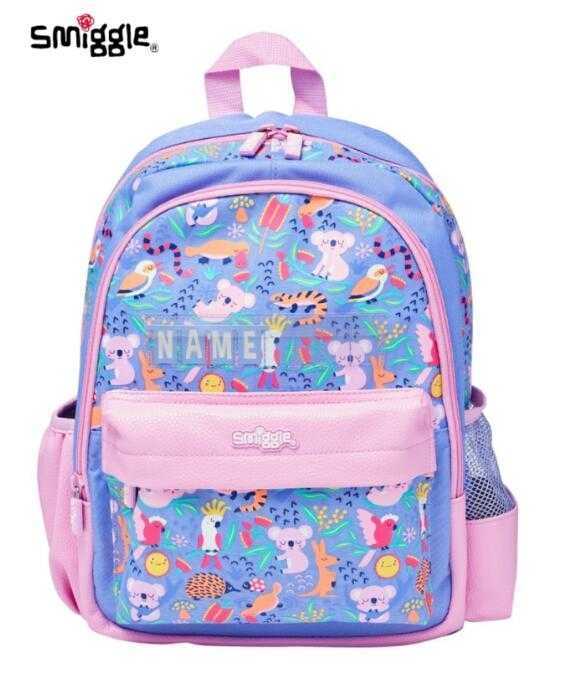 กระเป๋านักเรียนSmiggle กระเป๋า ลายNameแพนด้าม่วง ขนาด 14 นิ้ว ของแท้ พร้อมส่งในไทย💕✔