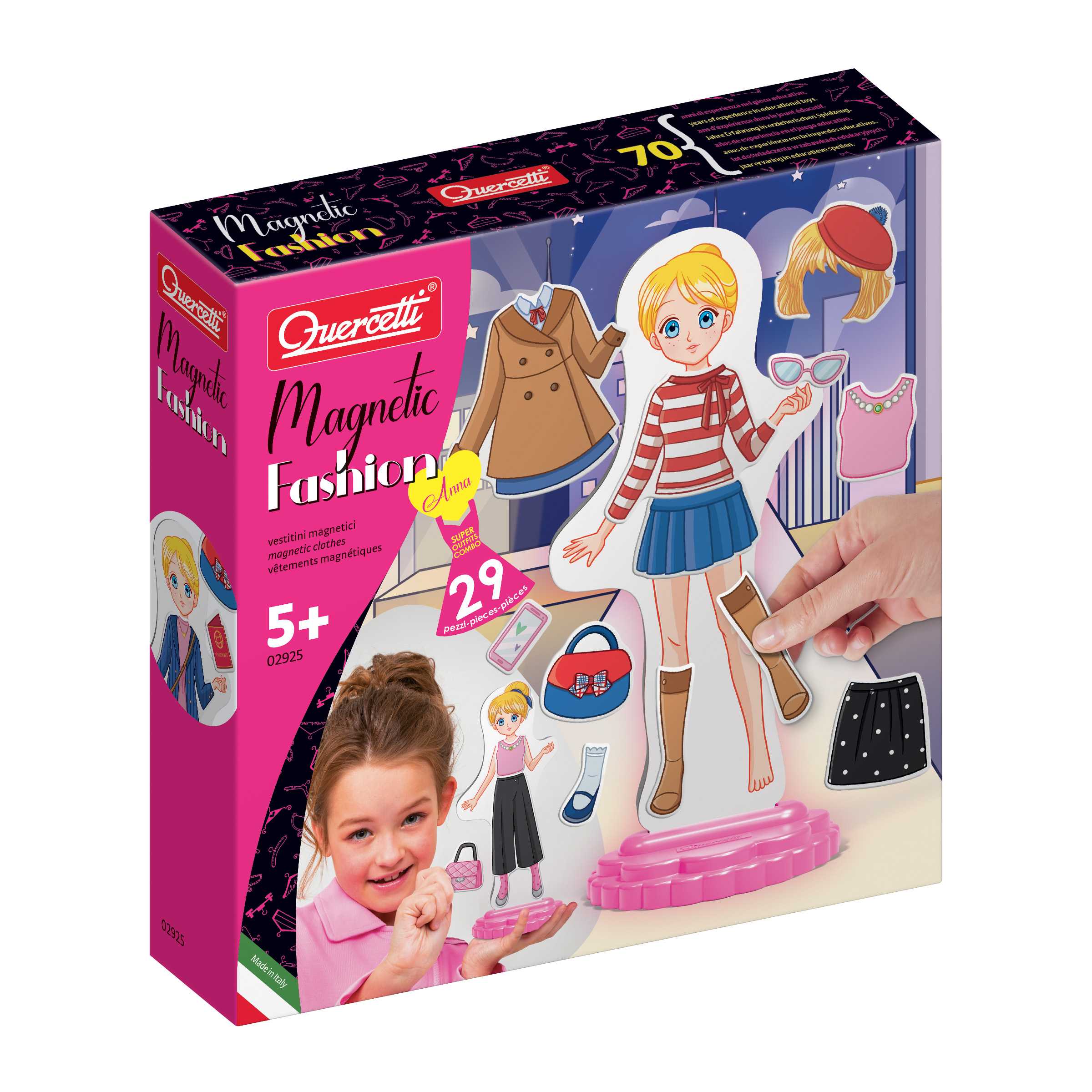 Quercetti Magnetic Fashion - Anna แผ่นแม่เหล็กแต่งตัวตุ๊กตา แอนนา