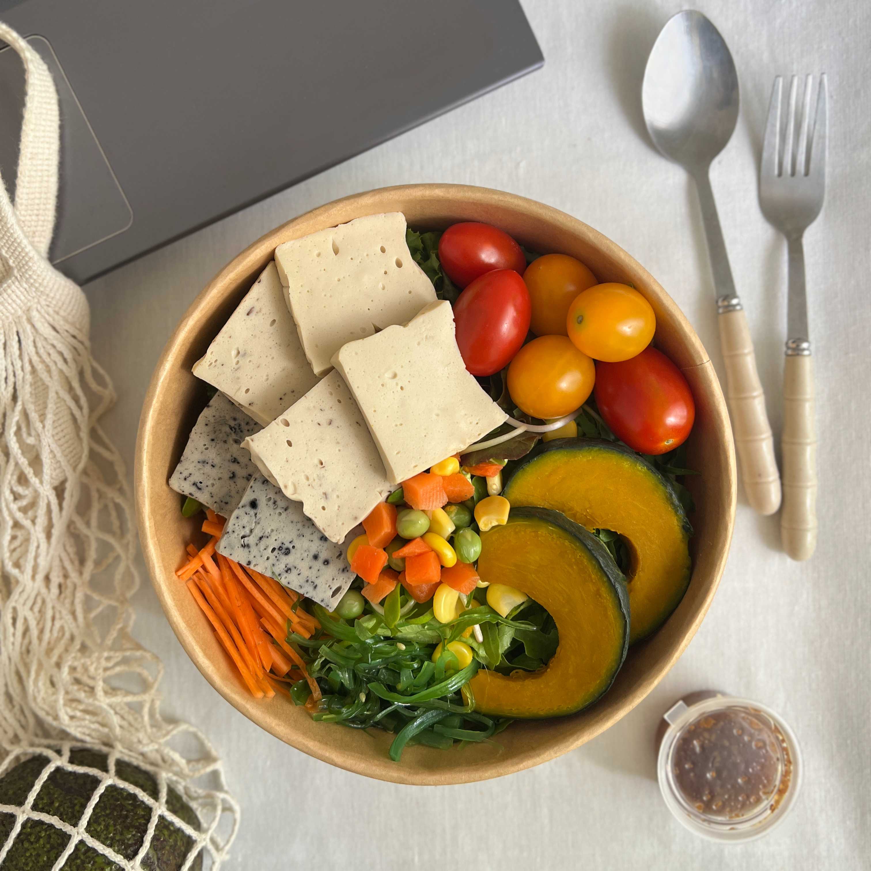 Vegan Triple Tofu Salad Bowl