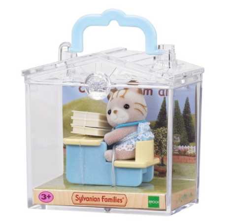 Sylvanian Baby Carry Case Assort R2: Cat at desk / ซิลวาเนียน แฟมิลี่ เบบี้แครี่เคส