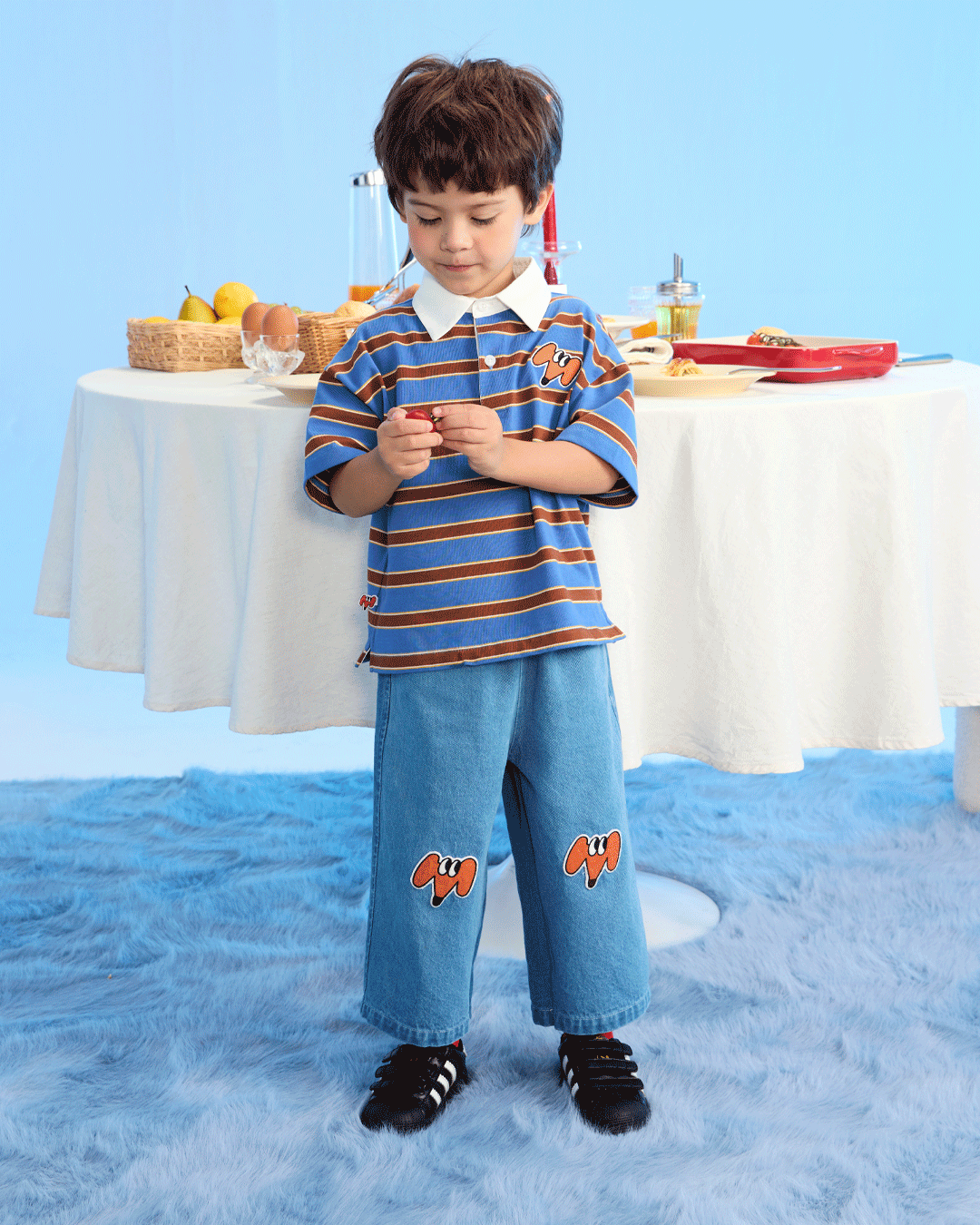 (Look15)  Bread&Butter Boy Polo Set