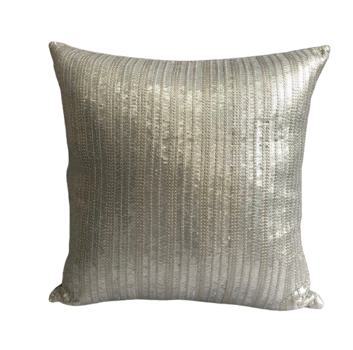 Cushion cover, Striped Sequin, Silver  #32