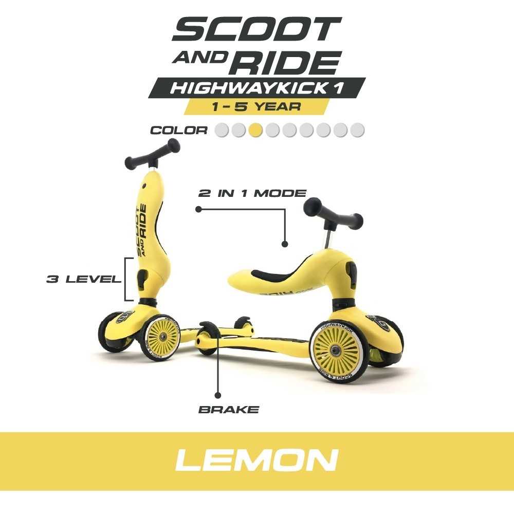 🔥Flash Sale🔥🇦🇹 พร้อมส่ง Scoot & Ride 2in1🛴 สีเหลือง Lemon สียอดฮิต