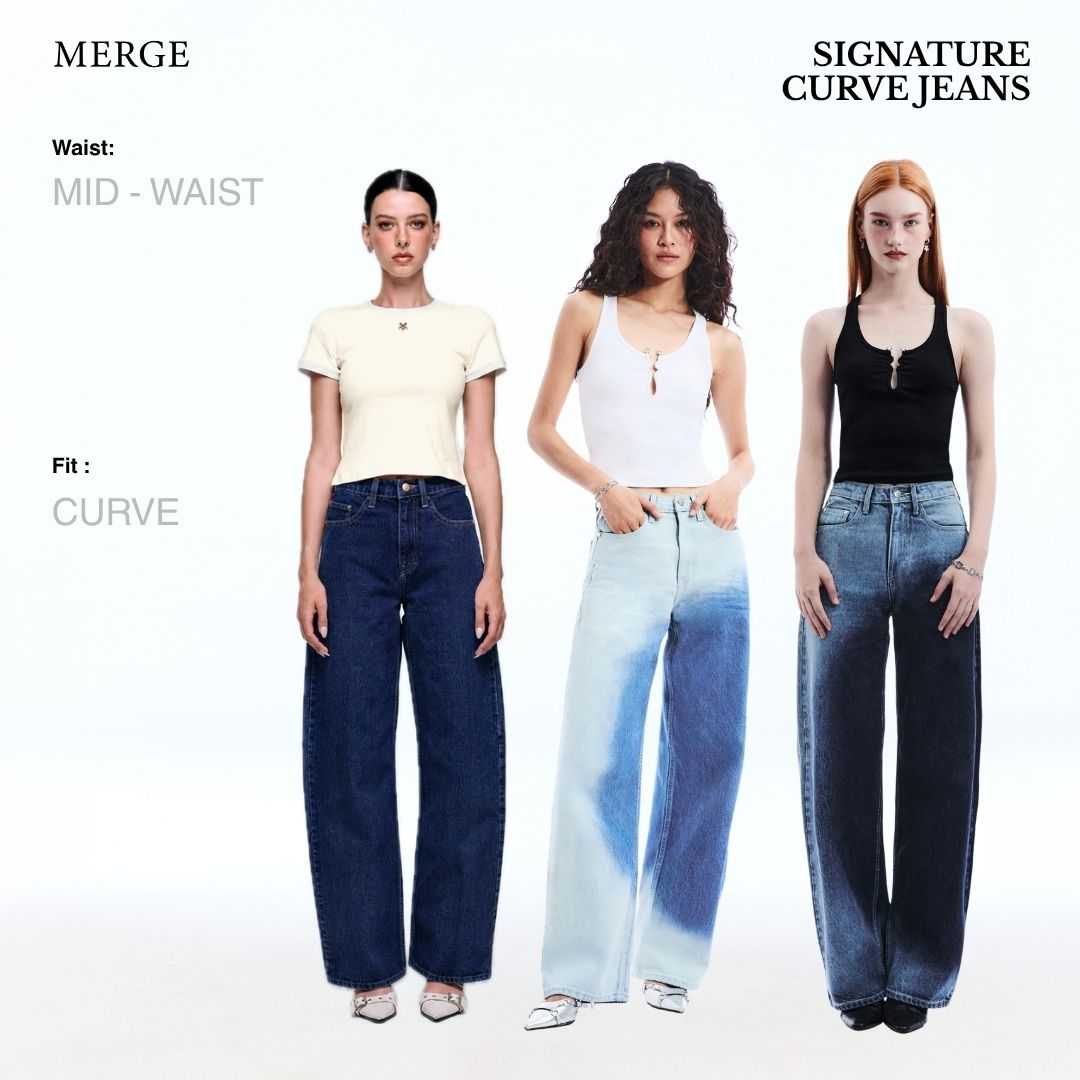 Merge Official - Signature Curve Jeans (Mid Waist)(พร้อมส่ง)(เปิดขาย 24 Aug 12.00)