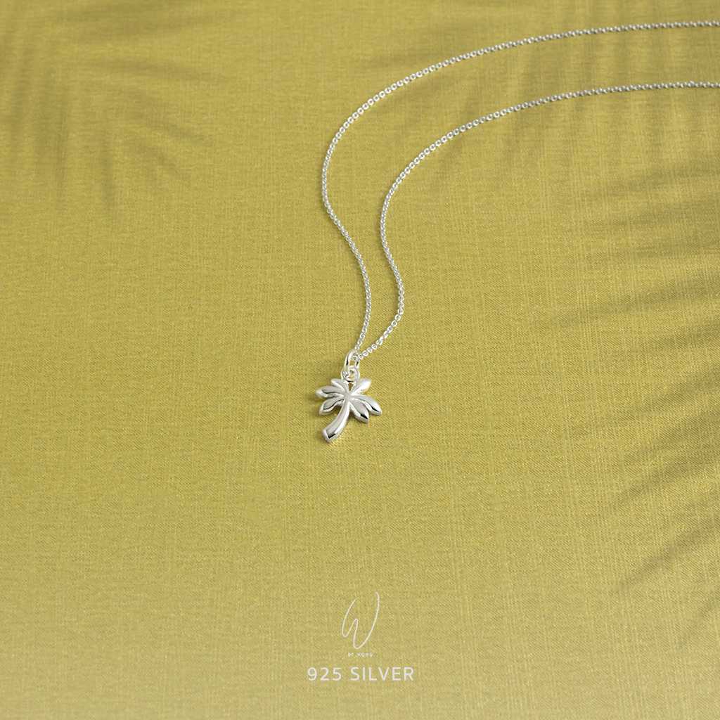 สร้อยคอเงินแท้ ต้นมะพร้าว เครื่องประดับเงินแท้ เที่ยวทะเล summer
