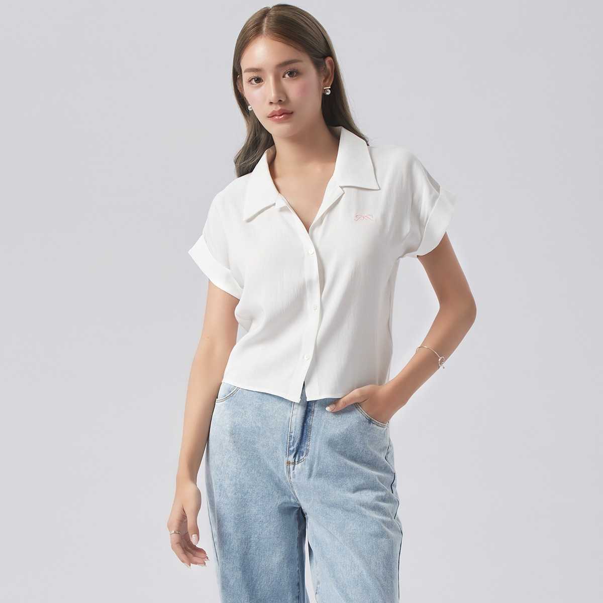 เสื้อเชิ้ตแขนล้ำปักโลโก้ | EP Logo Embroidery Shirt | 04968