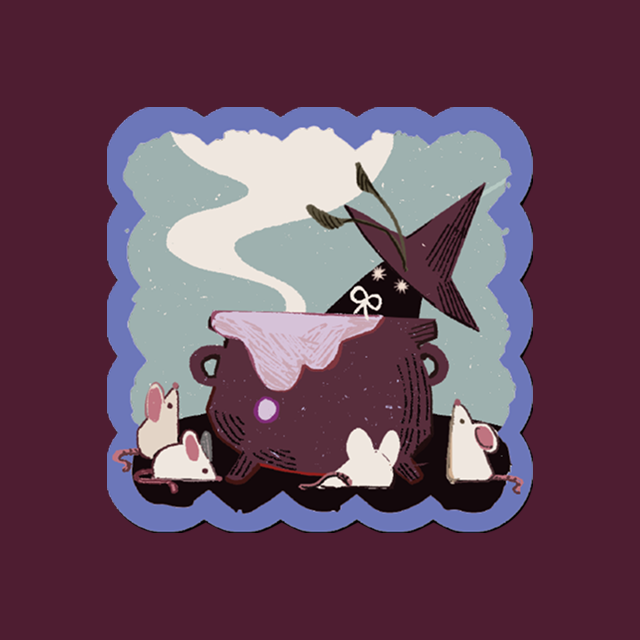STICKER - moth - witch