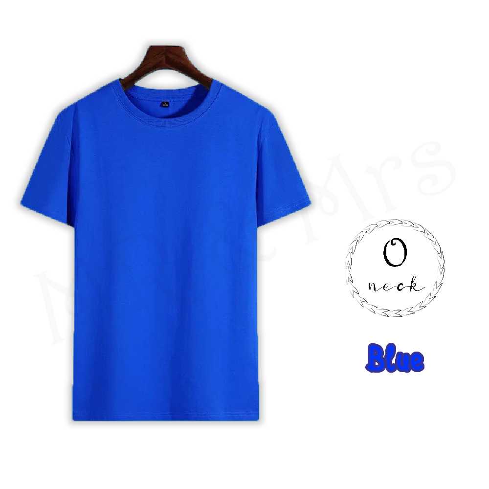 เสื้อยืดสีพื้น เสื้อคอกลม เสื้อยืดคอกลม T-Shirt ผ้าCotton (สีน้ำเงิน)