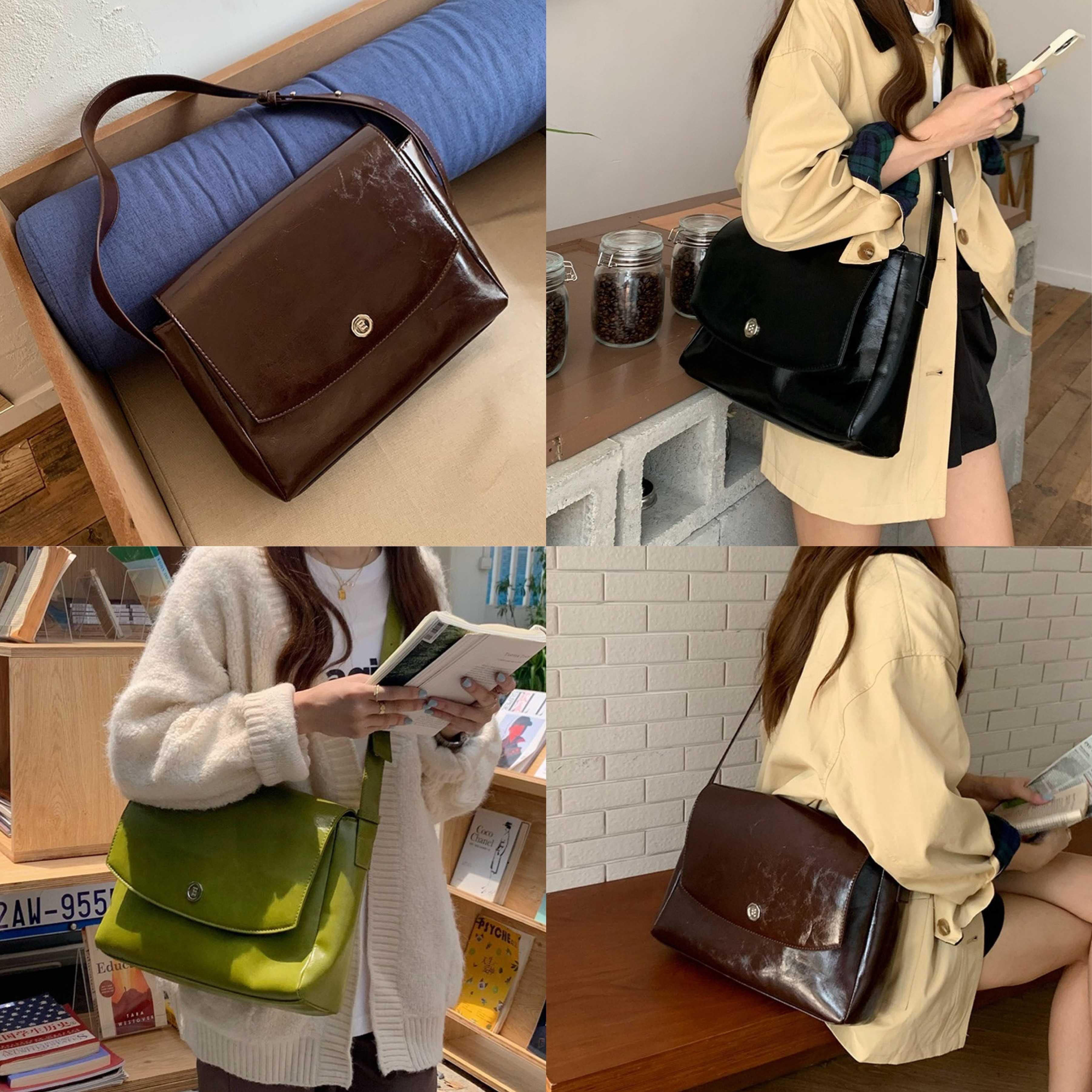 [PRE-ORDER] กระเป๋าหนัง PU PREMIUM ใบใหญ่ Crossbody สะพายข้างได้ | QB254
