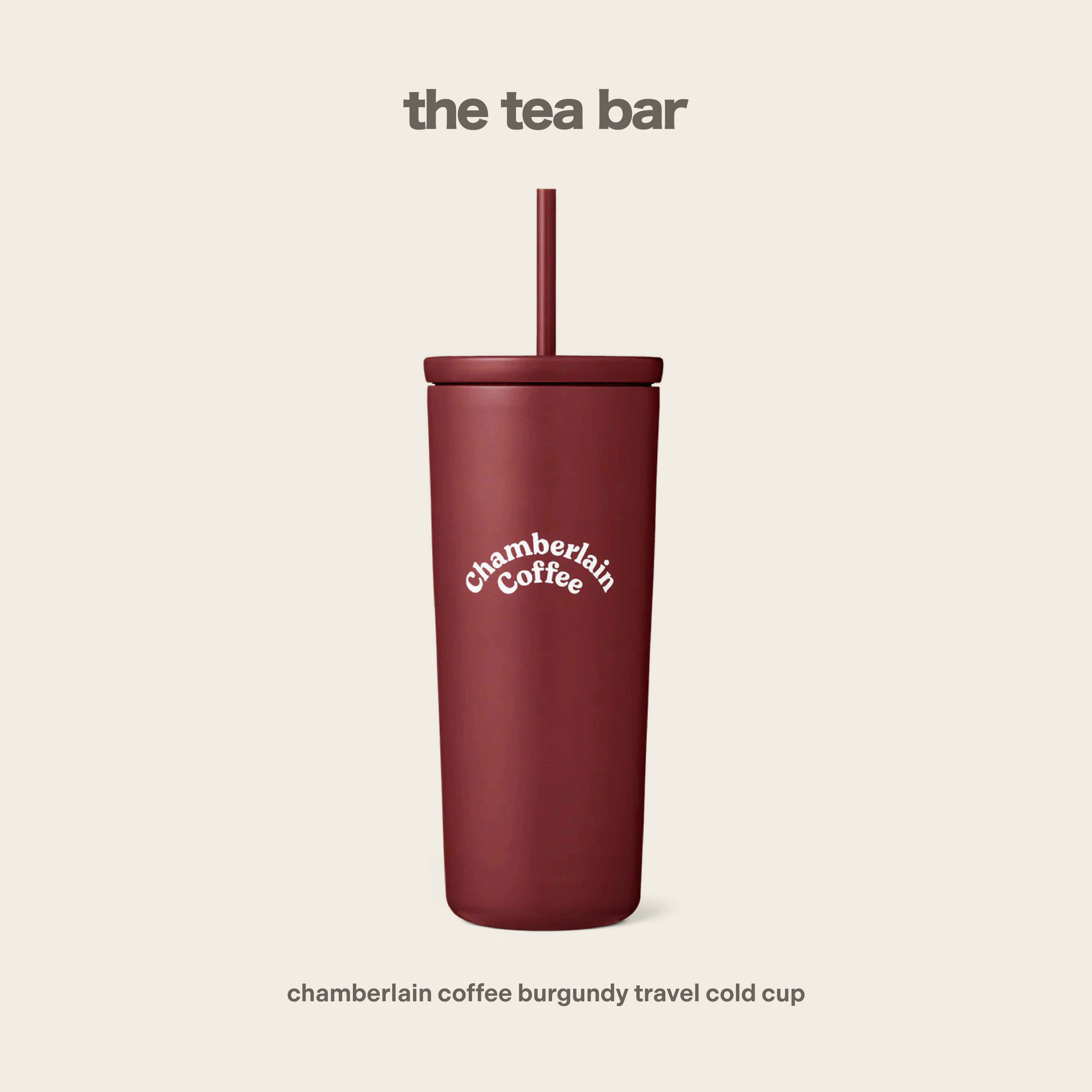 CHAMBERLAIN COFFEE burgundy travel cold cup