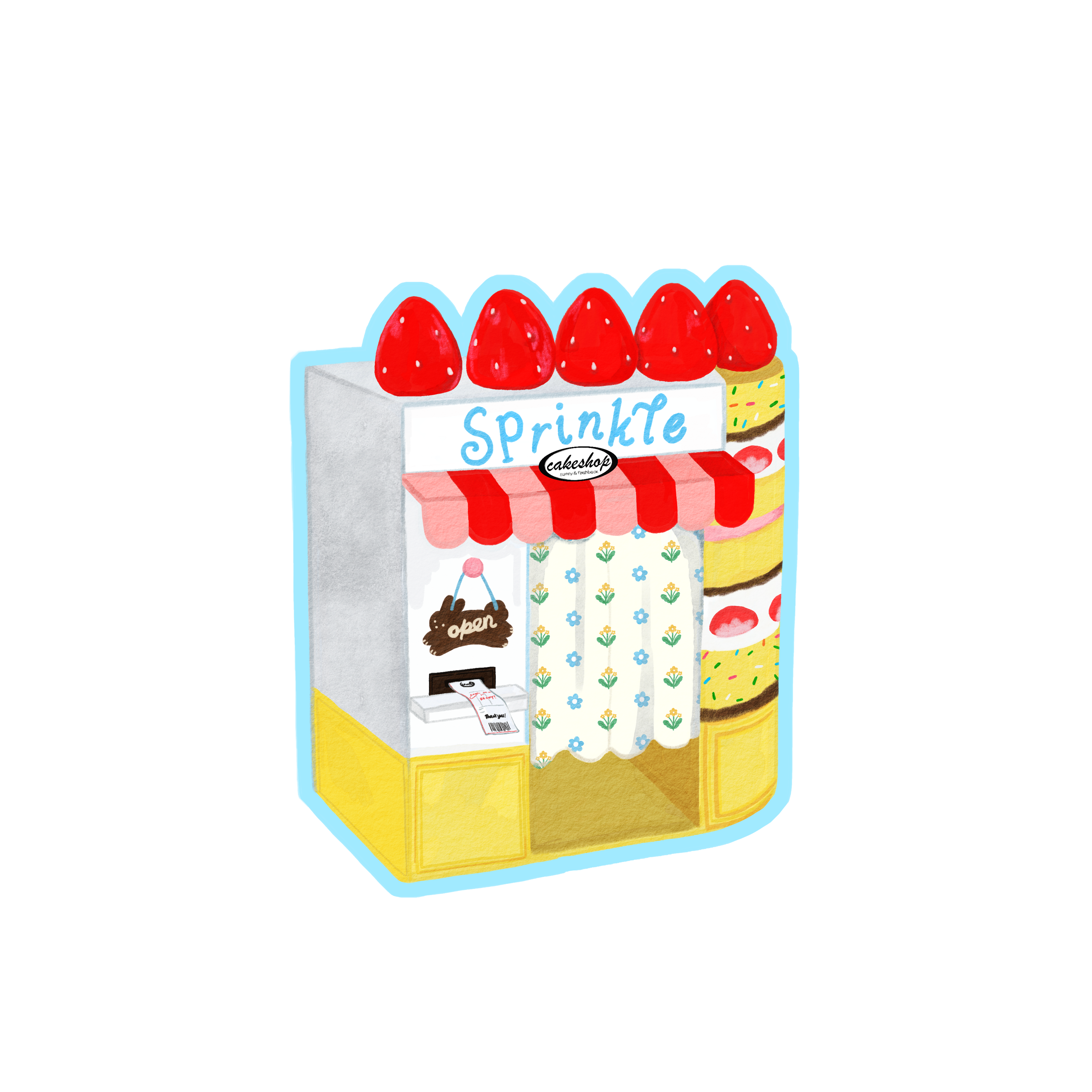 di-cut postcard : Sprinkle photobooth