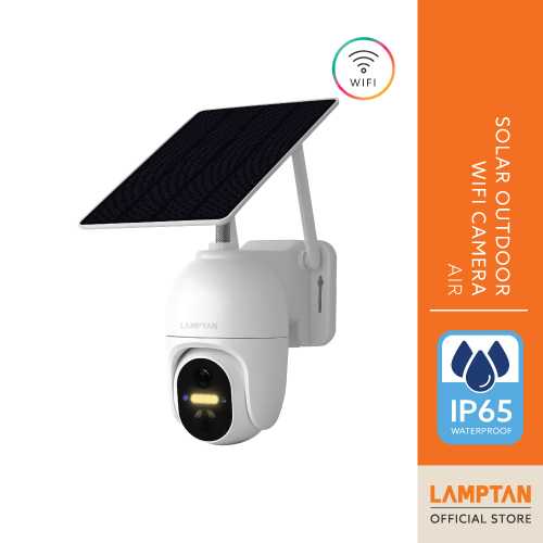 LAMPTAN กล้องวงจรปิดพลังงานแสงอาทิตย์ SOLAR OUTDOOR WIFI CAMERA AIR ควบคุมด้วย Smartphone