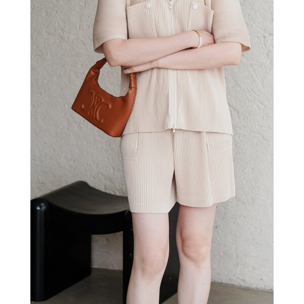 2MUAY รุ่น GJO5030-9 กางเกงพลีทคุณภาพ THICK PICKET SIDE PLEATED SHORT PANT 5 สี FREE SIZE