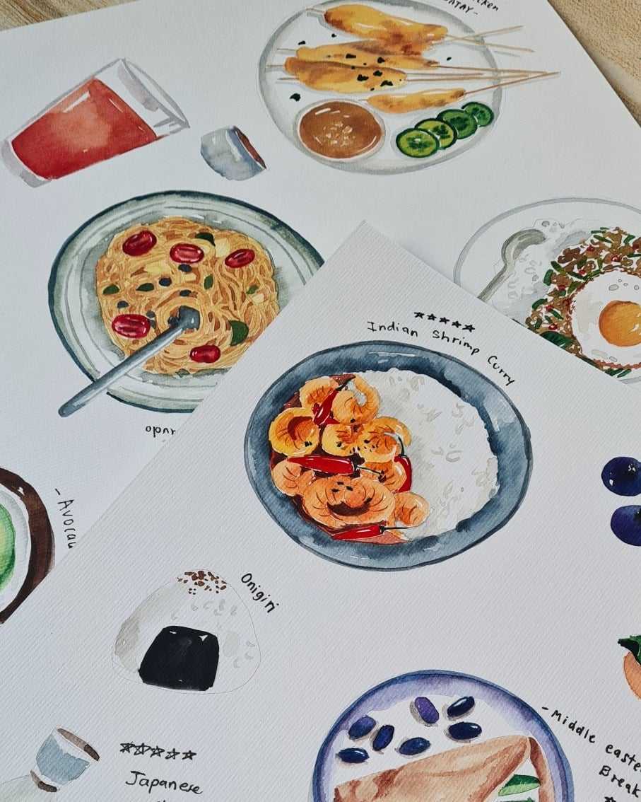 คลาสวาดอาหารนานาชาติ - สีน้ำ