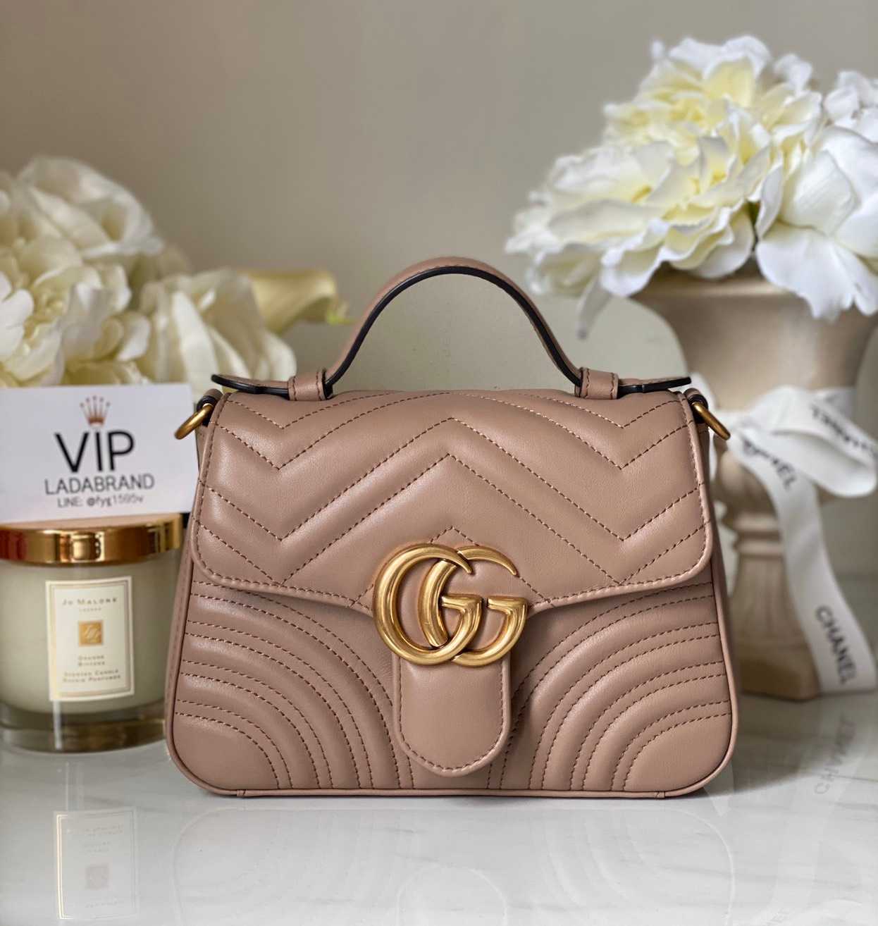 GUCCI MARMONT TOP HANDDLE NUDE COLOR ✅สินค้าพร้อมส่ง✅