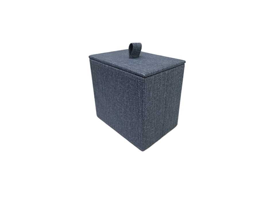 Box, PU Linen embossed, Blue, L