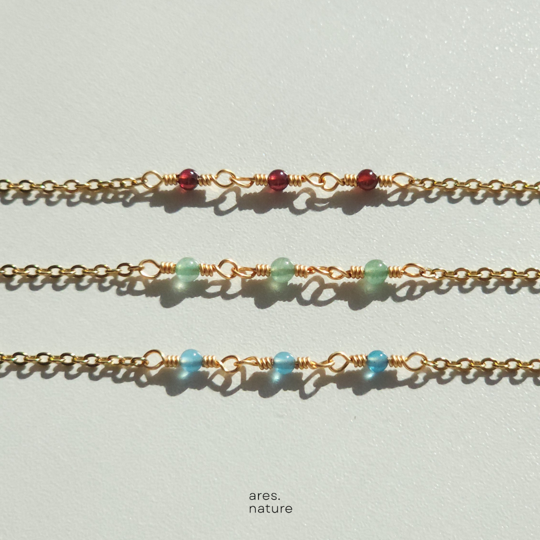 ares.nature - สร้อยข้อมือหินรุ่น Tiny (ติด/ห่าง) เลือกหินเองได้ กำไลหิน