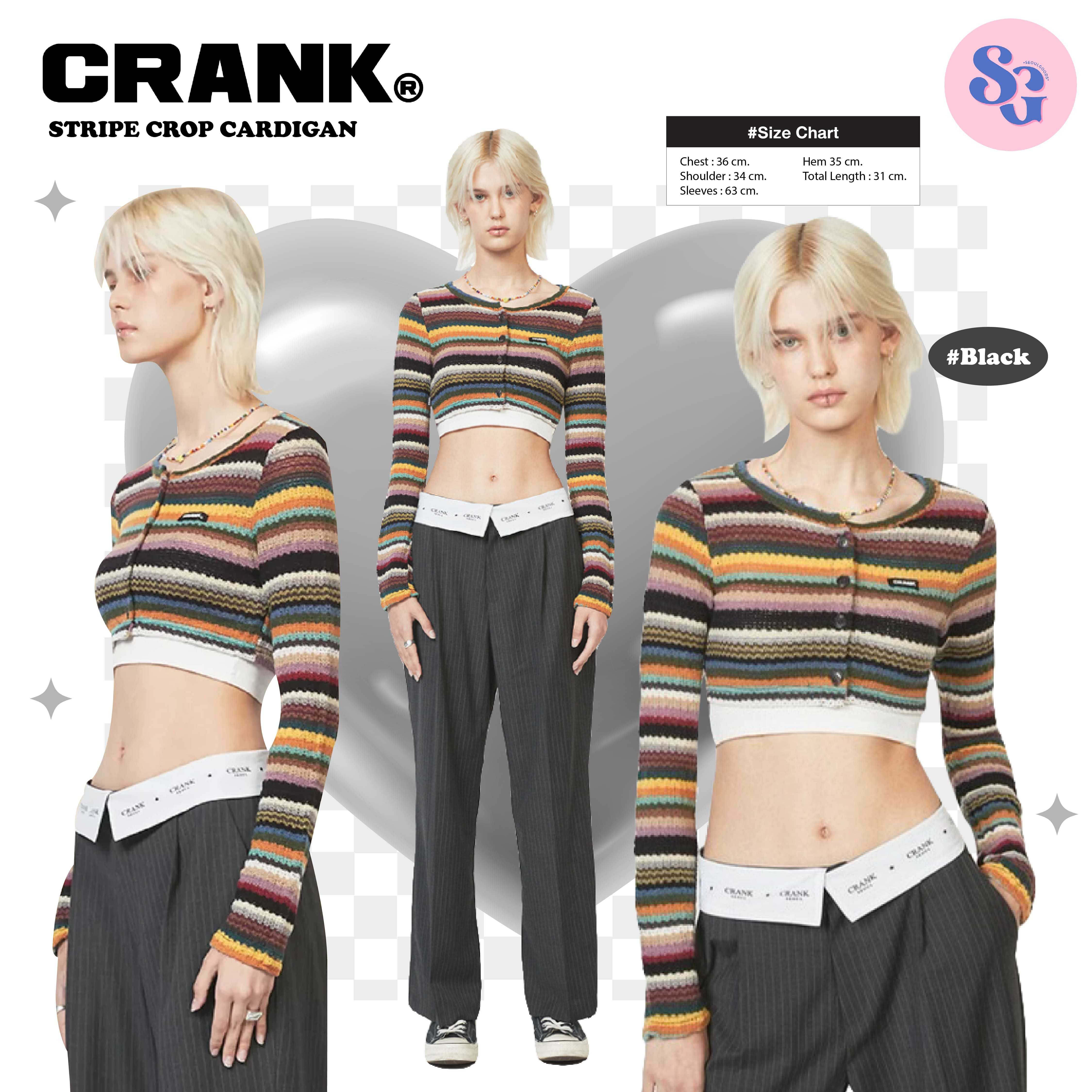 CRANK - STRIPE CROP CARDIGAN