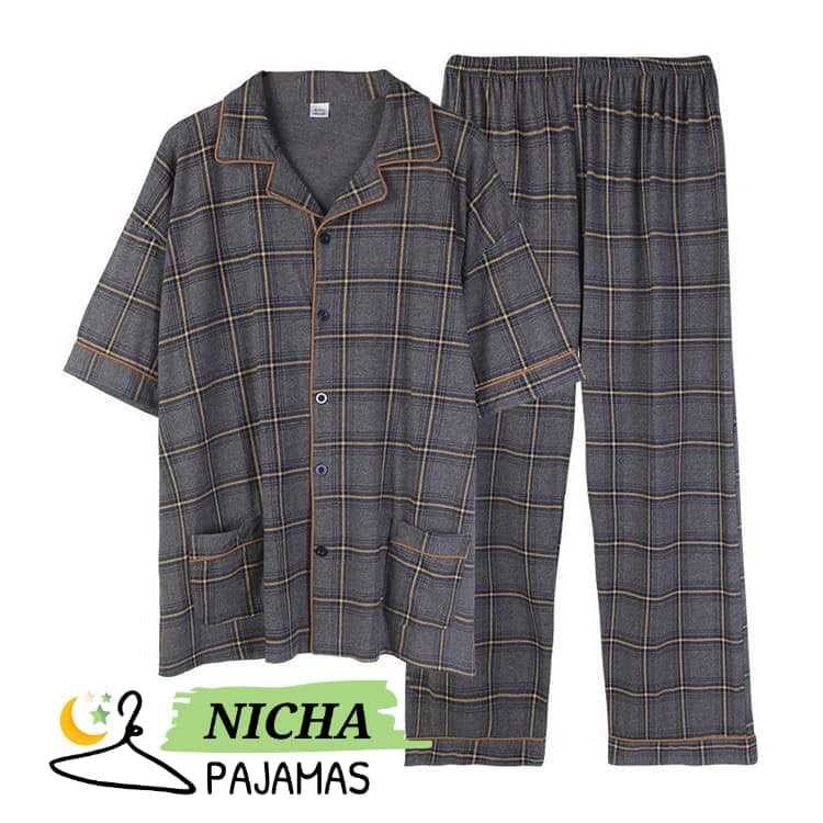 ชุดนอนบิ๊กไซส์ สีเทา แขนสั้น ขายาว