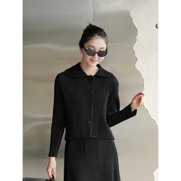 2MUAY รุ่น GJO8762 เสื้อผู้หญิง เสื้อพลีทคุณภาพ 8สี FREE SIZE THICK COLLAR BUTTON FRONT PLEATED TOP