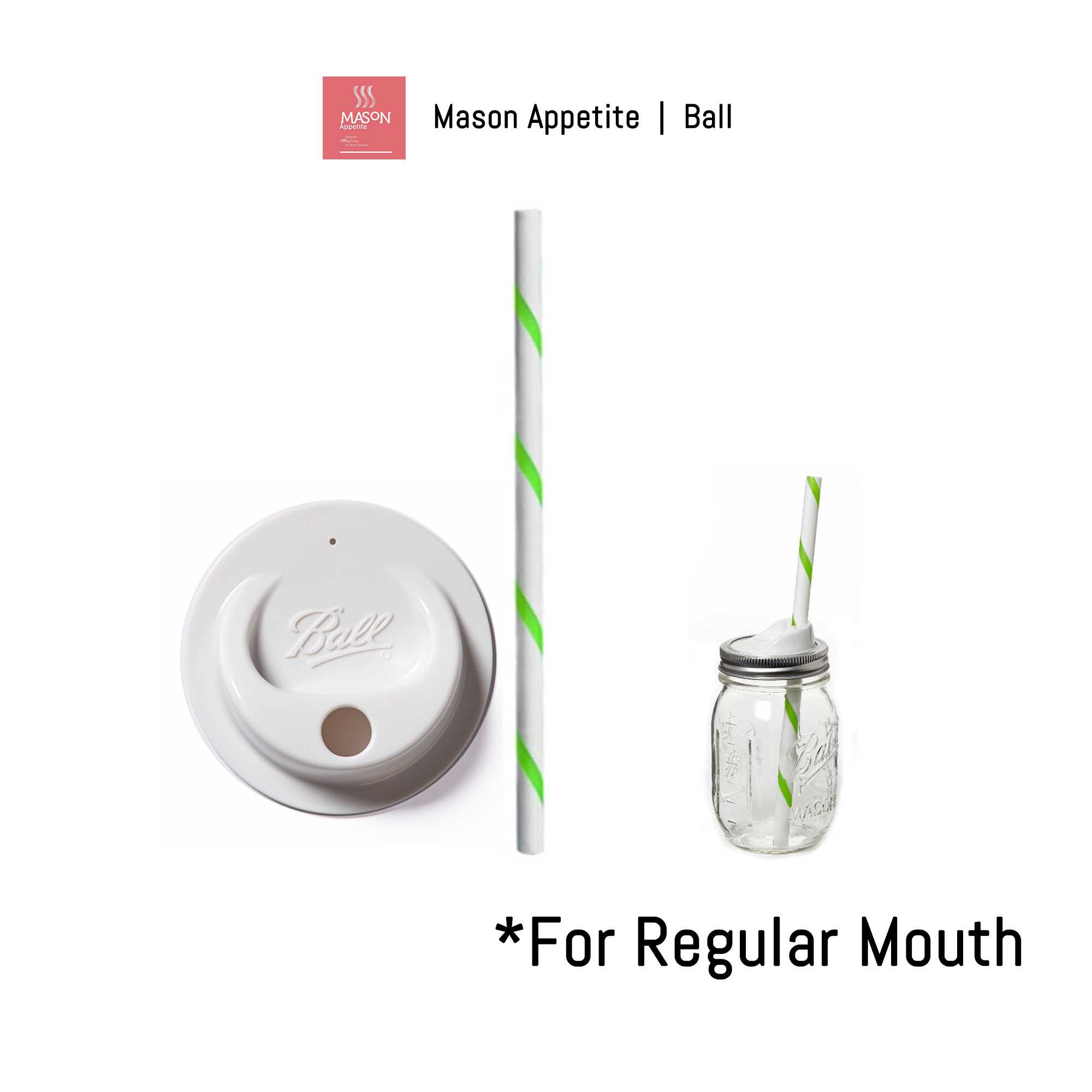 15000 Ball SIP&STRAW Lids Regular mouth  ฝาปิด 2.5 นิ้ว และหลอดพลาสติก