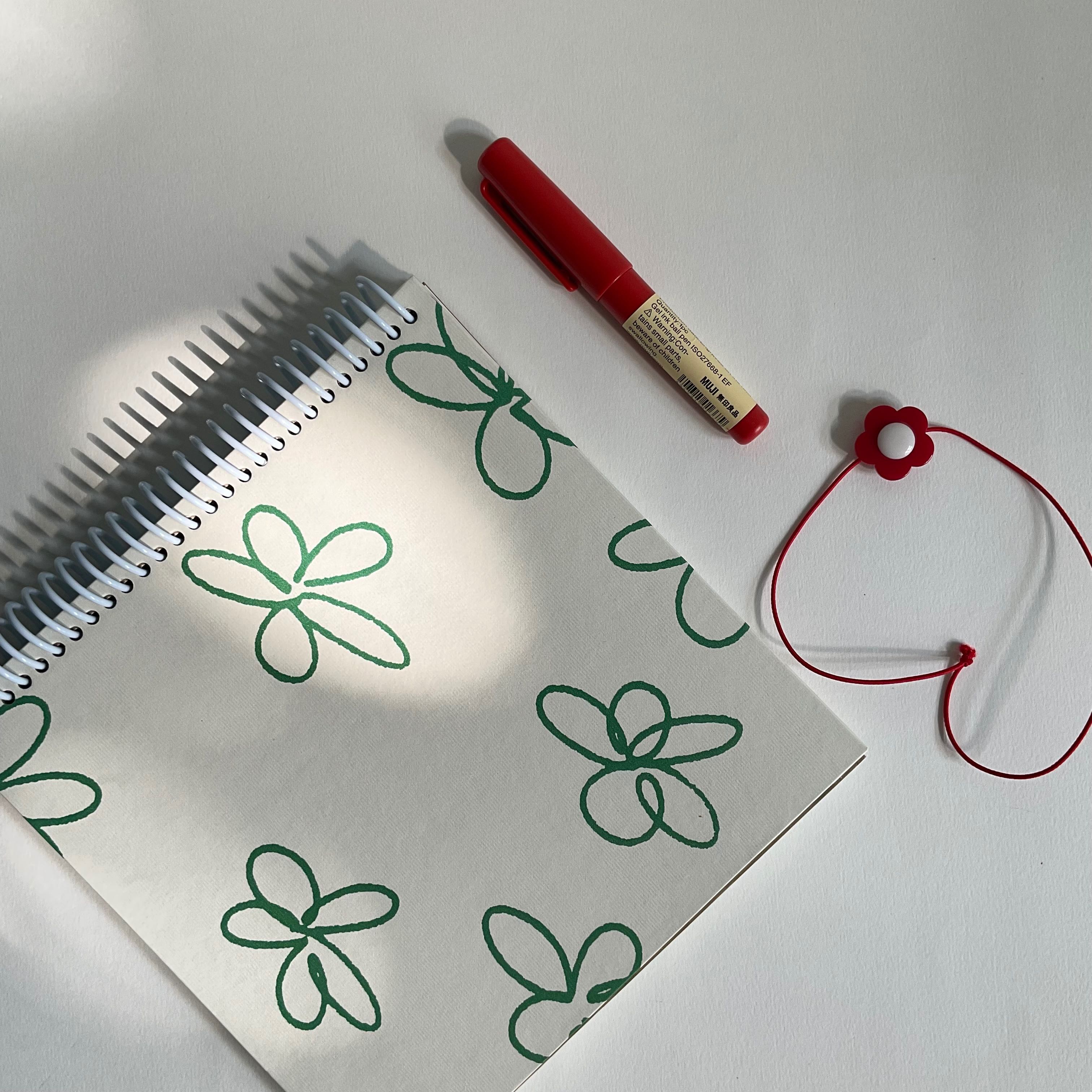 flower wallpaper notebook / GREEN