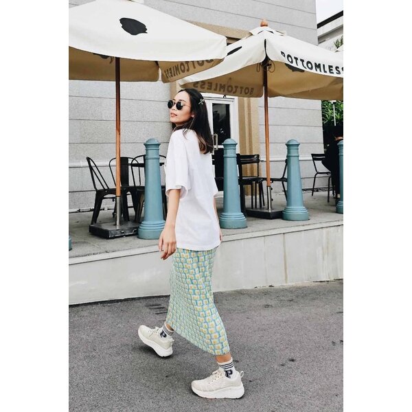 2MUAY PLEAT กระโปรงผู้หญิง กระโปรงพลีทคุณภาพ รุ่น CX90535-1 FREE SIZE PRINTED PLEAT SKIRT