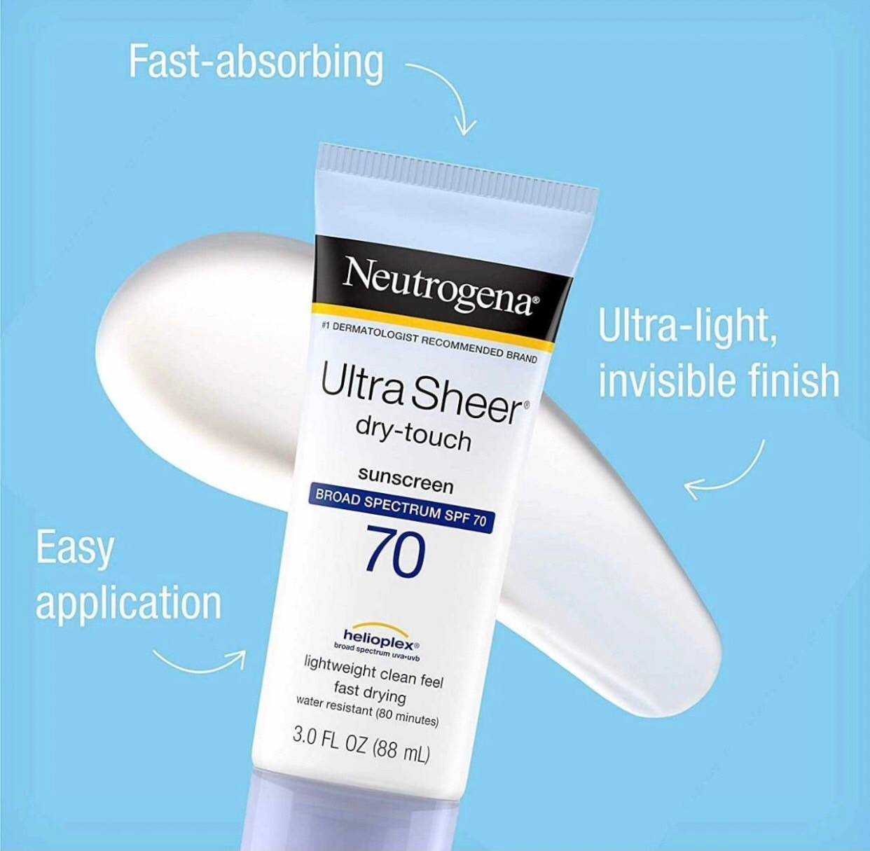 ครีมกันแดด NEUTROGENA: SPF 70+ ULTRA SHEER DRY-TOUCH SUNSCREEN 147 ml