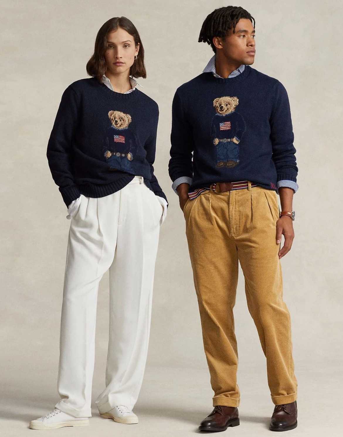 POLO RALPH LAUREN CLASSIC NAVY BEAR KNIT SWEATER 