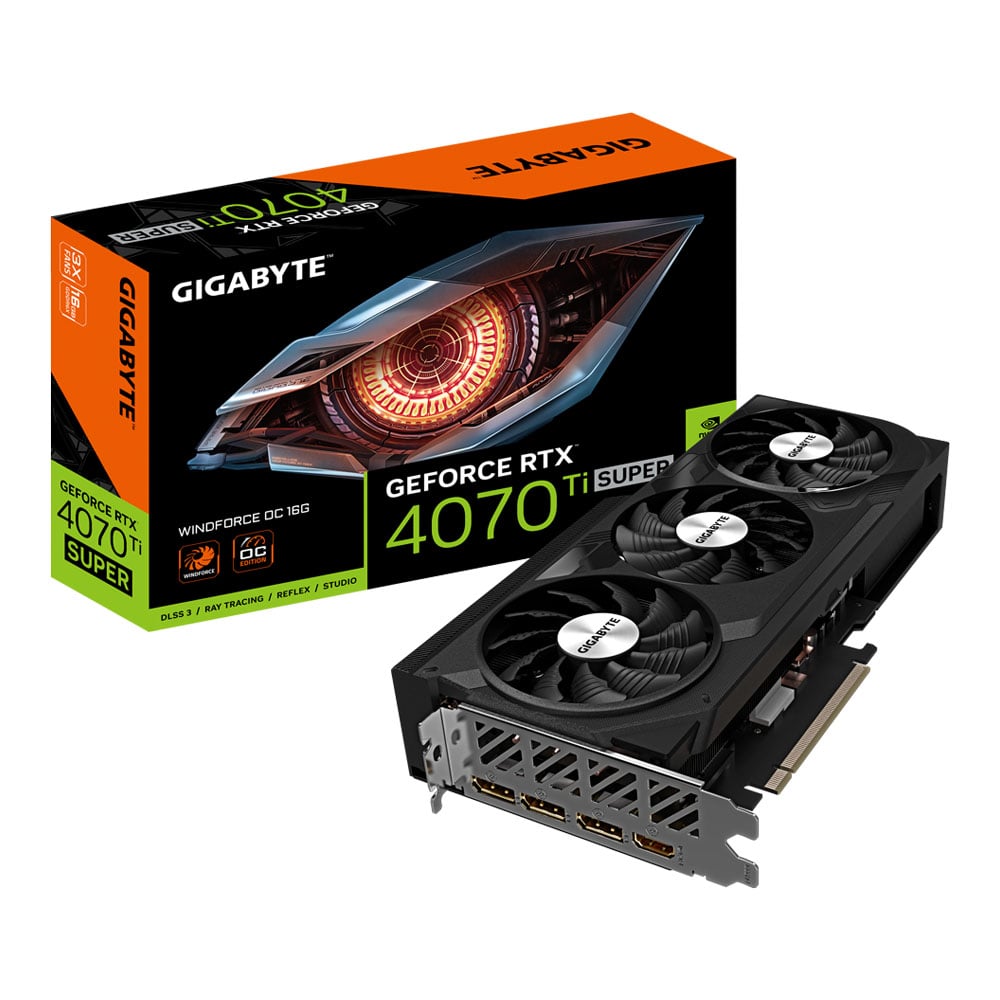 GIGABYTE GEFORCE RTX 4070 TI SUPER WINDFORCE OC 16G - 16GB GDDR6X (GV-N407TSWF3OC-16GD)