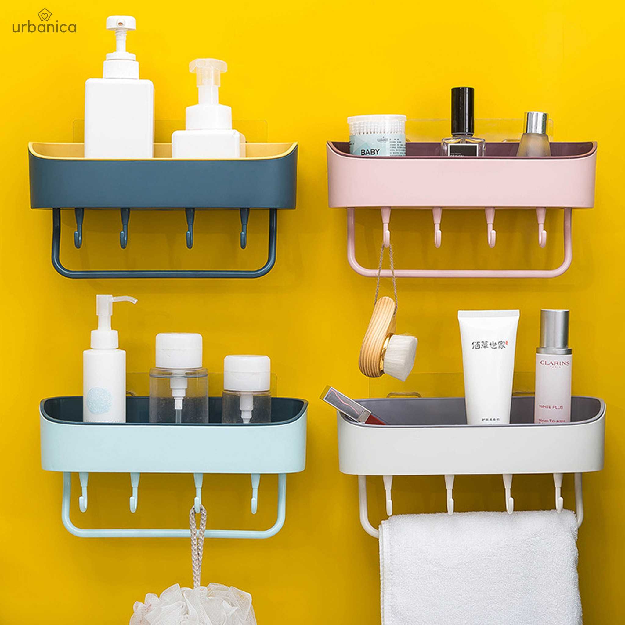 Urbanica ชั้นวางของในห้องน้ำ ชั้นวางครีม ชั้นวางของติดผนัง ที่แขวนผ้าขนหนู ชั้นในห้องน้ำ