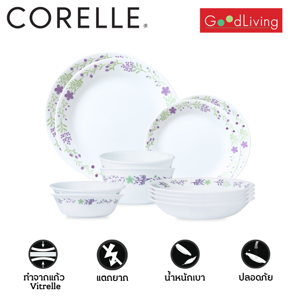 Corelle ชุดจานชามลาย Handmade Flora 12 ชิ้น /C-03-12-HMF