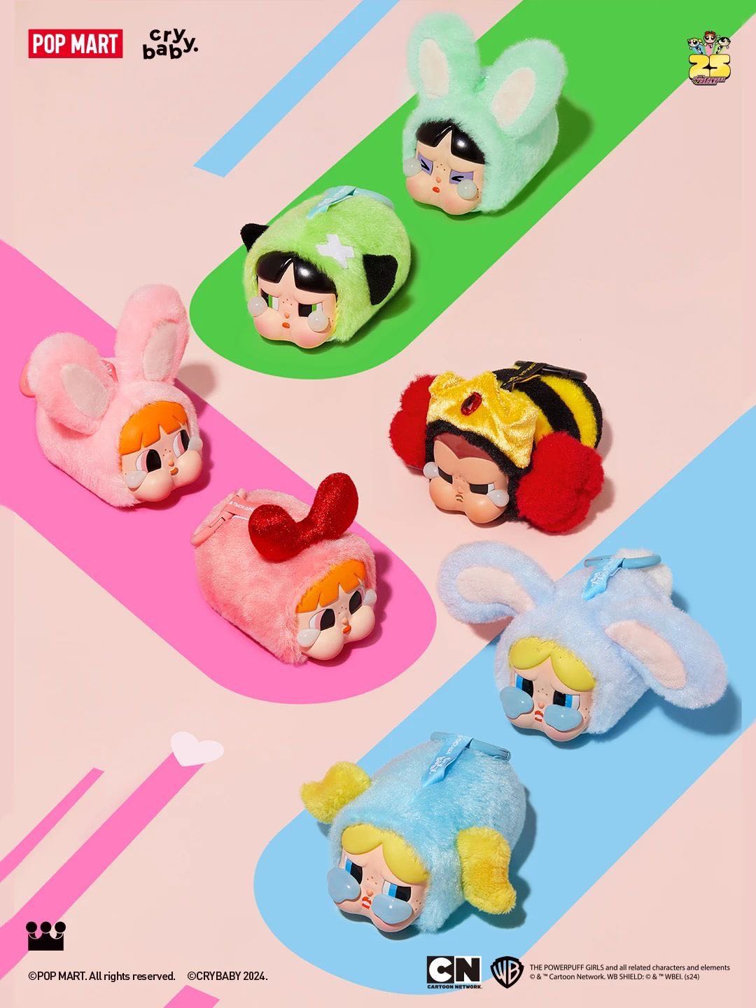 /พร้อมส่ง/ POPMART CRYBABY X POWERPUFF GIRL VINYL FACE PLUSH
